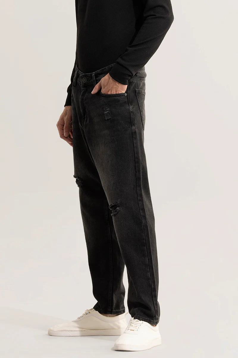 DUSK CHARCOAL BLACK BAGGY FIT JEANS