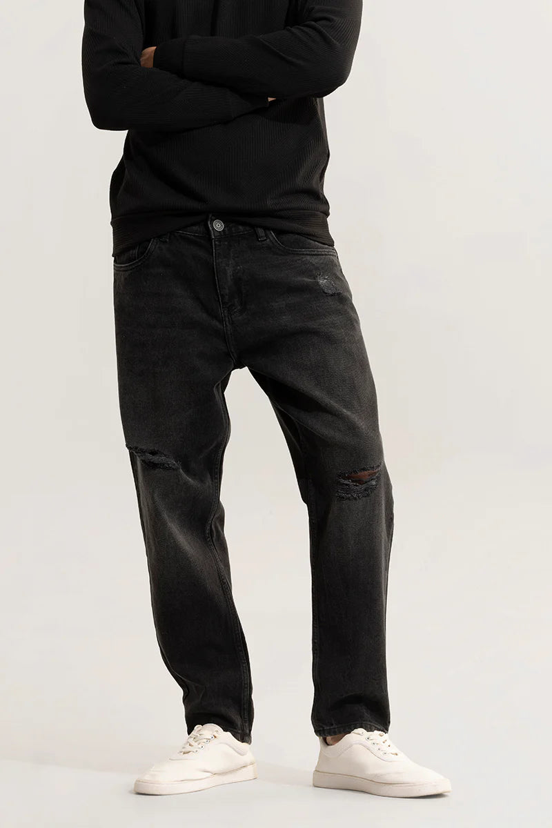 DUSK CHARCOAL BLACK BAGGY FIT JEANS